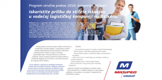 Milšped – program stručne prakse 2016
