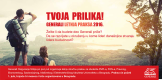 Tvoja prilika! GENERALI LETNJA PRAKSA 2016.