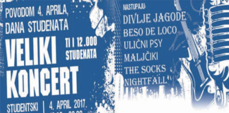 Veliki koncert povodom Dana studenta 4. april