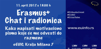 Erasmus+ chat i radionica „Kako napisati motivaciono pismo koje će me odvesti do razmene“