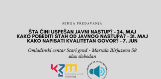 Serija besplatnih predavanja o javnom nastupu i govorništvu u OC Stari grad