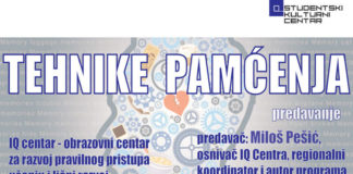 Besplatno predavanje u SKC-u: Tehnike pamćenja Tehnike pamćenja